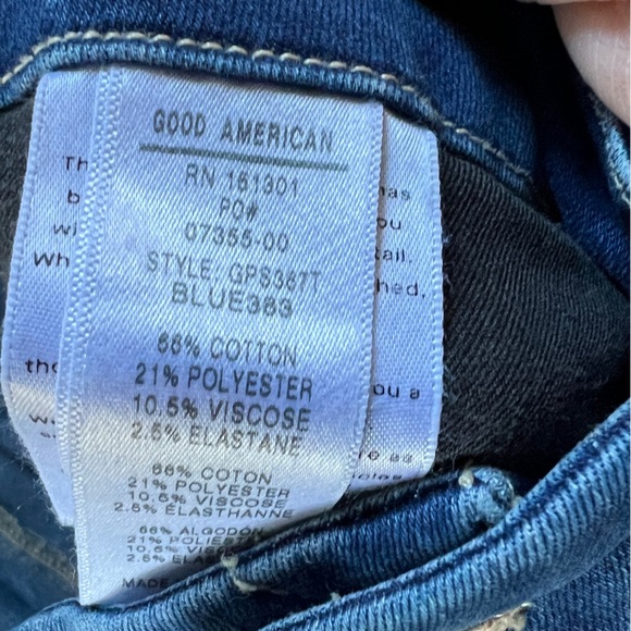 Good American Good Petite Straight Leg Jeans Denim Sz 14 /32 Blue383 - Picture 6 of 7